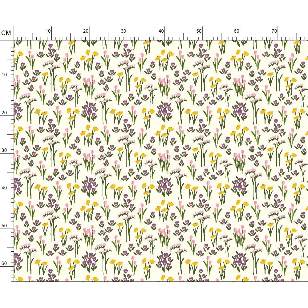 Spring Bouquet Cream Cotton Fabric