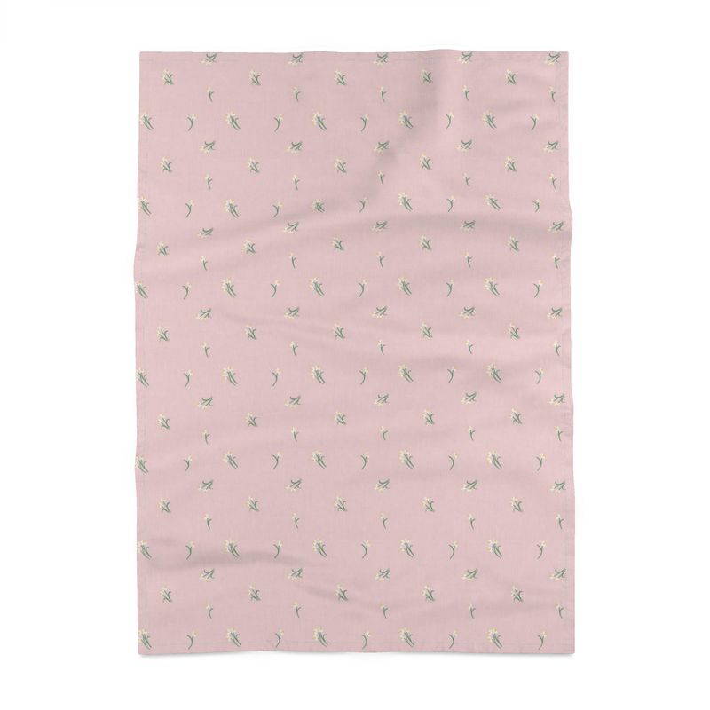 Dancing Daffodils Pale Pink Tea Towel