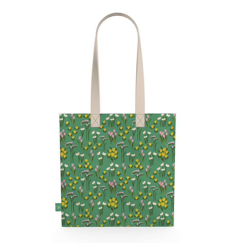 Spring Bouquet Green Tote Bag