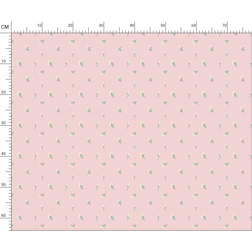 Dancing Daffodils Pale Pink Cotton Fabric