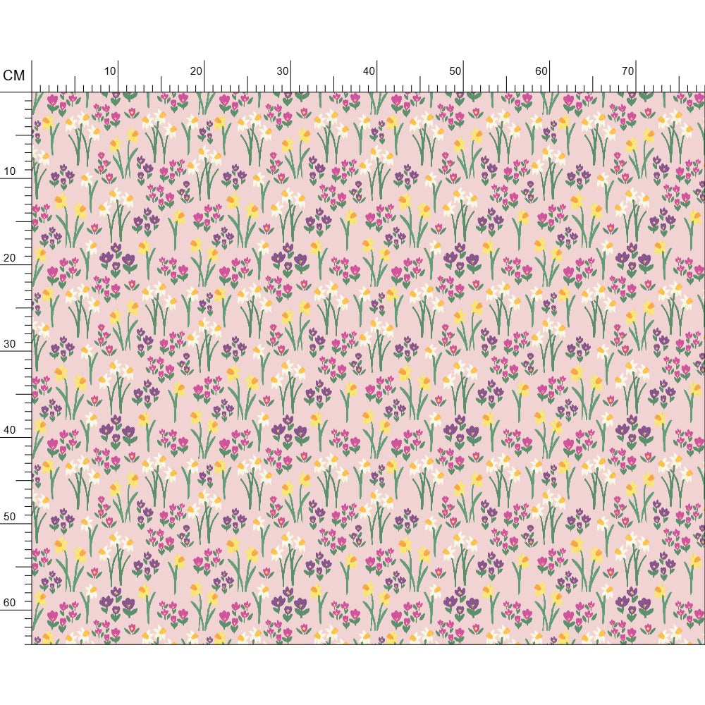 A Walk In Springtime Pale Pink Fabric