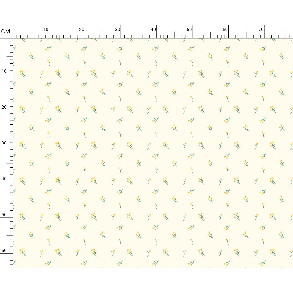 Dancing Daffodils Cream Cotton Fabric